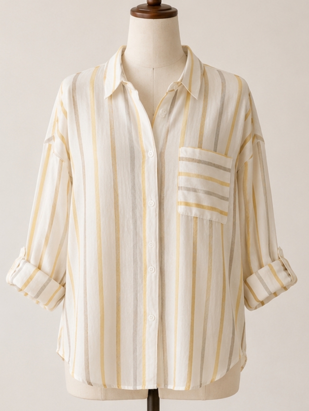 LOVE NOTES CASUAL STRIPED BUTTON DOWN